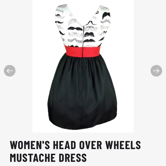 New with tags Hemet HEAD OVER WHEELS MUSTACHE DRESS in size XL - Picture 2 of 7